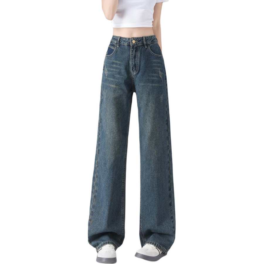 Tonlion Jeans Women's Concrete Gray Moderate Straight Fit Pants
