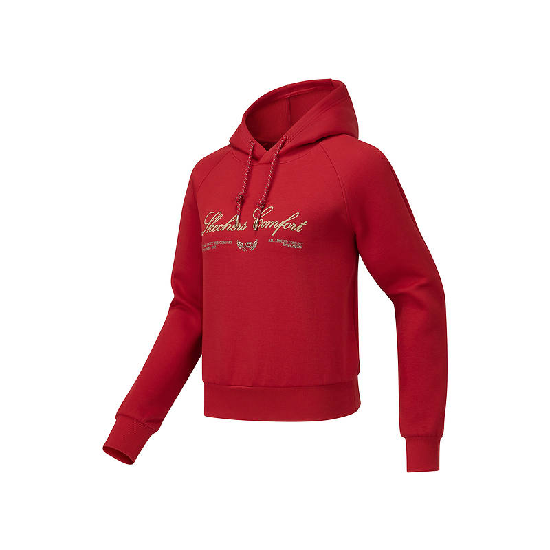 Skechers Sweatshirts Women's Berry Red 03LC Hooded Moderate Regular