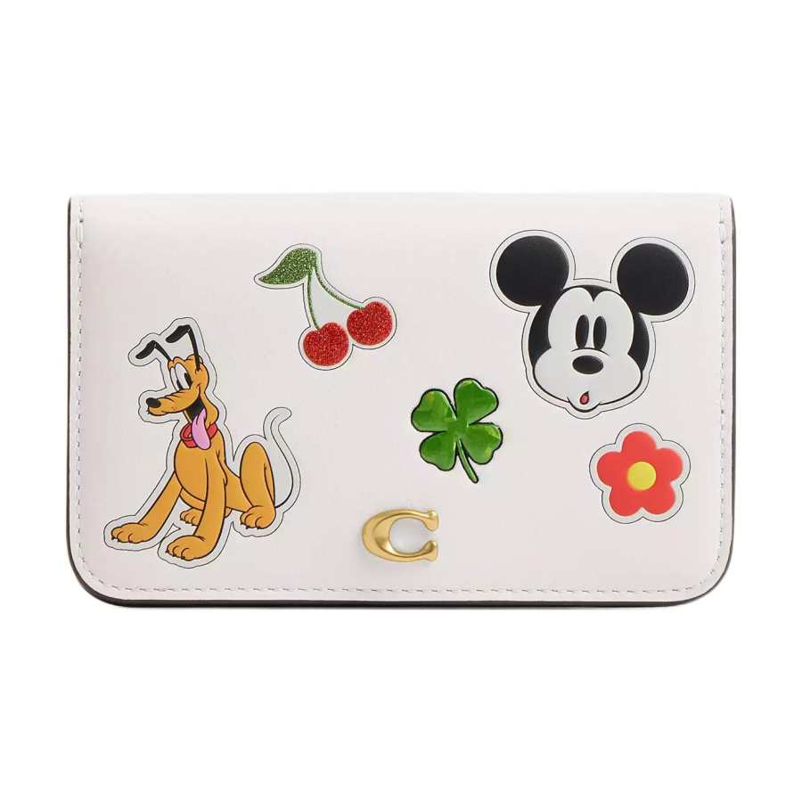 COACH X Disney/Disney Collaboration Essential Calfskin Card Holder Women's White