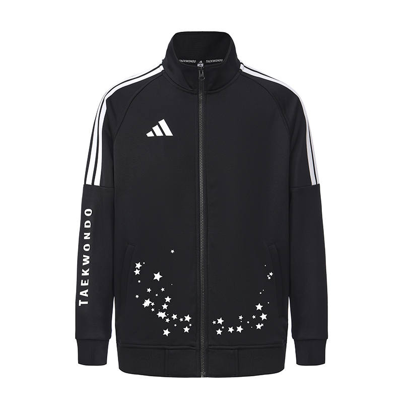 Adidas Adidas Jackets Unisex Black White Stripes Stand Collar Moderate Other