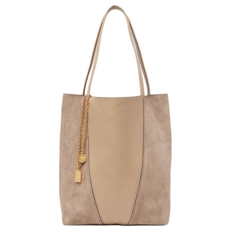 Chloé Chloe Spin Cow Leather Handbag, Shoulder Bag Women's Brown