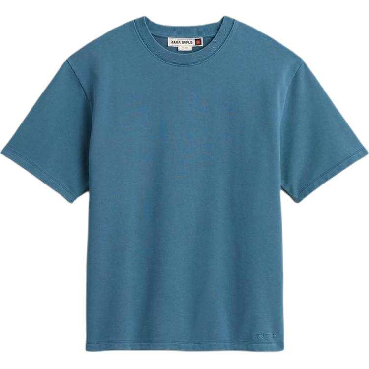 ZARA T Shirts Men's Medium Blue Crew Neck Moderate