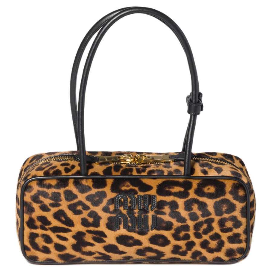 MIU MIU Beau Calfskin One Shoulder Handbag Women's Honey