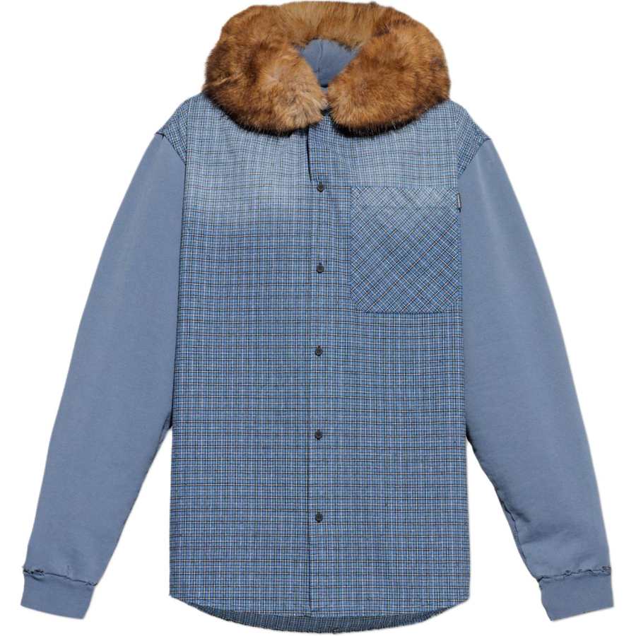 Balenciaga Balenciag Decorative Hood Checkered Jacket