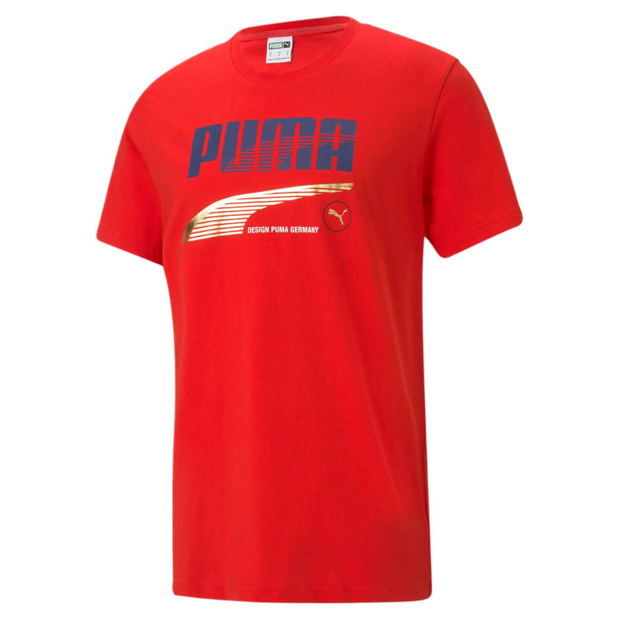 PUMA Decor8 T Shirts Men's Red Crew Neck