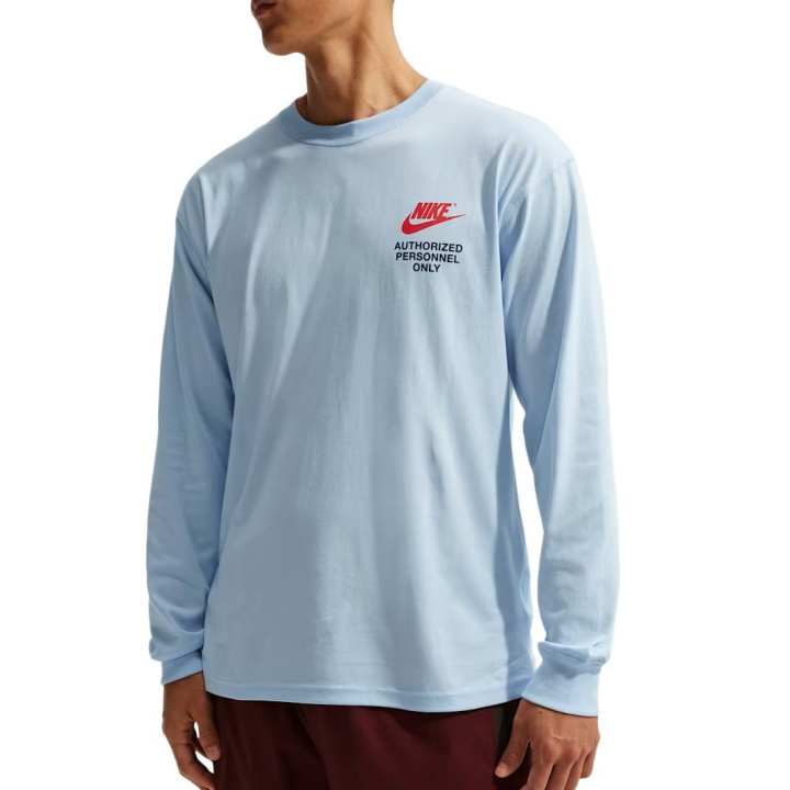 Nike Nike Max90 T Shirts Men's Celestial Blue/University Red Crew Neck Moderate