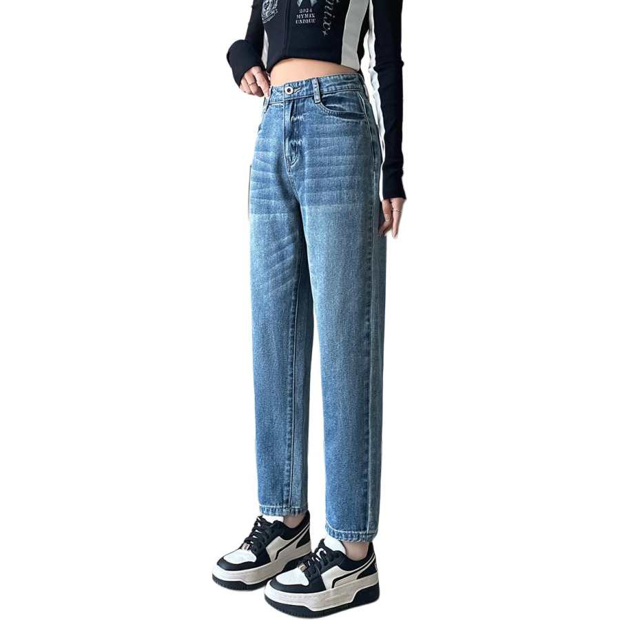 Tonlion Jeans Women's Vintage Blue Moderate Harem Pants