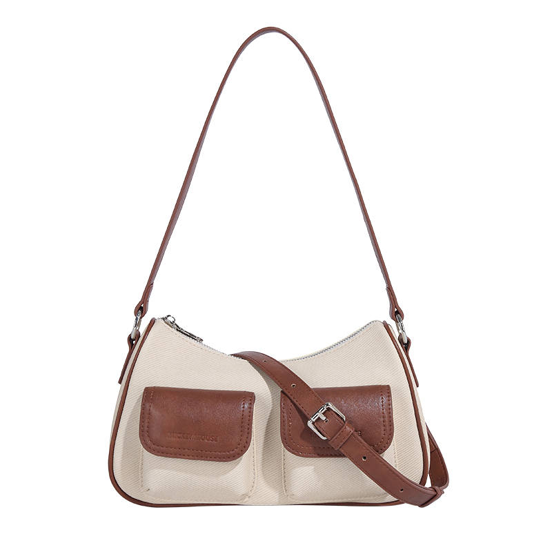 Disney Mickey Mouse Pu Shoulder Bag Regular Women's Ecru/Pure Brown