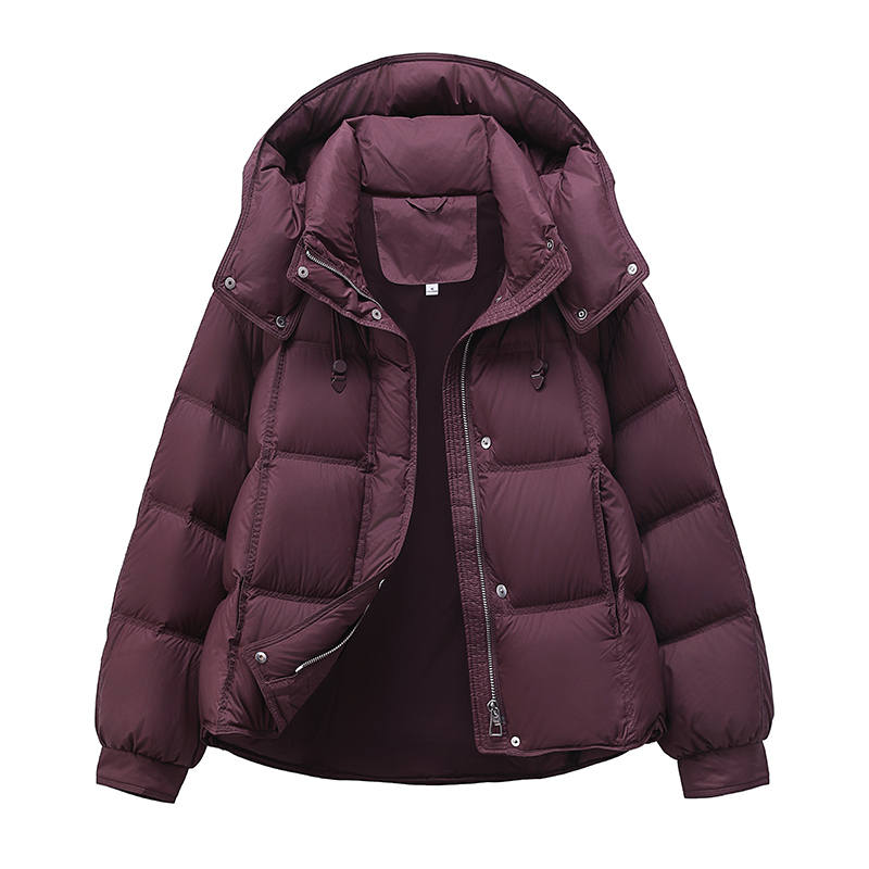 YALU Down Jackets Women's Hooded Moderate Puffer Jacket