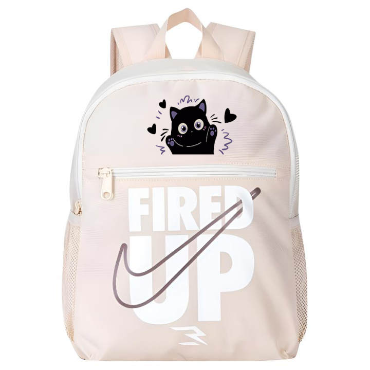Nike Nike Polyester Patterned Print Backpack Regular Unisex Pearl White