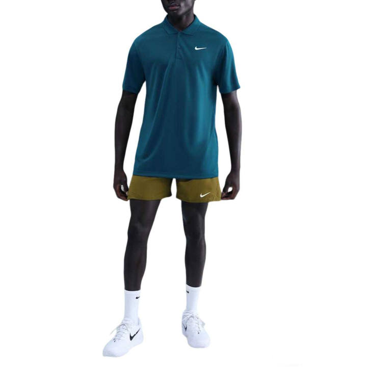 Nike Nike Court Tennis Tops Men's Blue Power/White Lapel Moderate