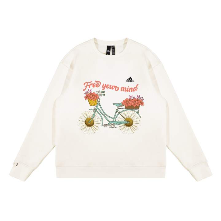 Adidas Adidas LABEL Sweatshirts Unisex White Crew Neck Moderate Regular