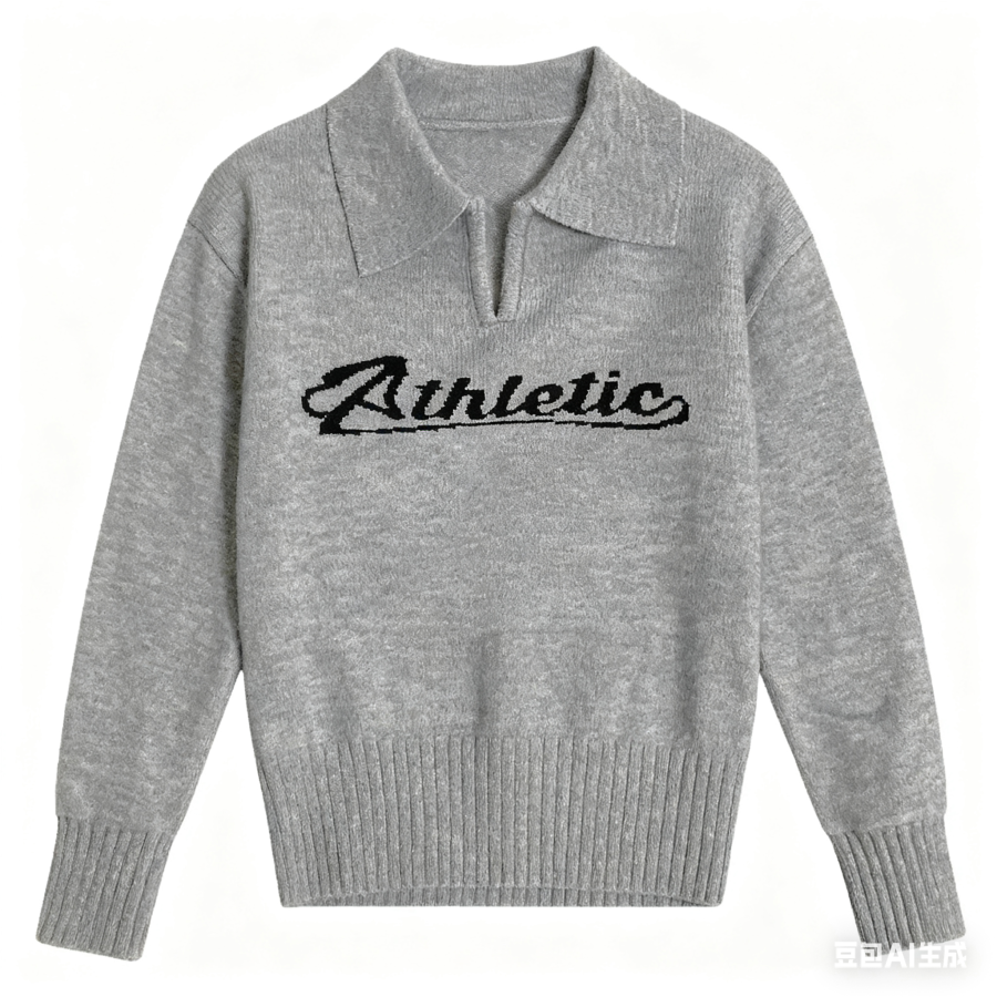 Tonlion Knitwear Women's Light Heather Gray Lapel Moderate Base Layer