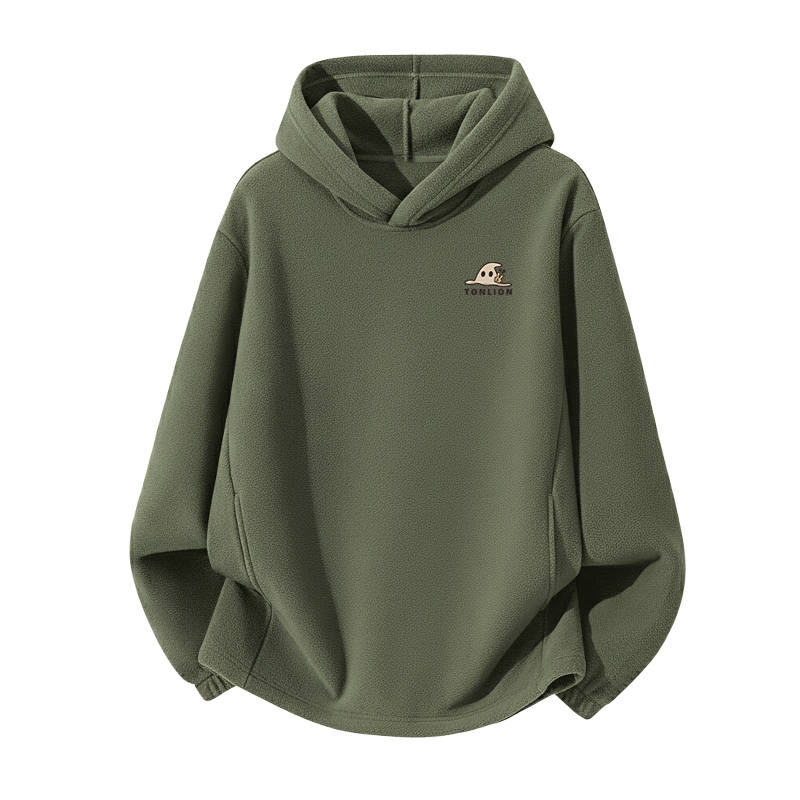 Tonlion Sweatshirts Unisex Hooded Thickened Regular