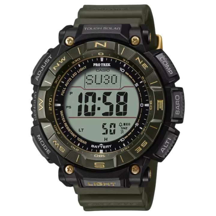 CASIO CASIO PRO TREK PRG Solar Quartz Movement Resin Strap Watch Men's Watches Gray Dial