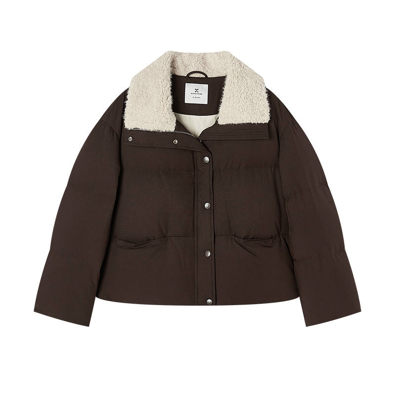 XIANGYING Down Jackets Women's Fur Collar Lightweight Puffer Jacket