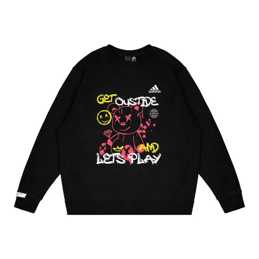 Adidas Adidas LABEL Sweatshirts Unisex Black Crew Neck Moderate Regular