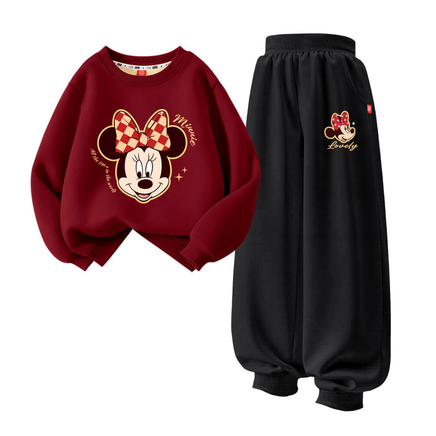 Disney Kids Casual Sportswear Crew Neck Thickened