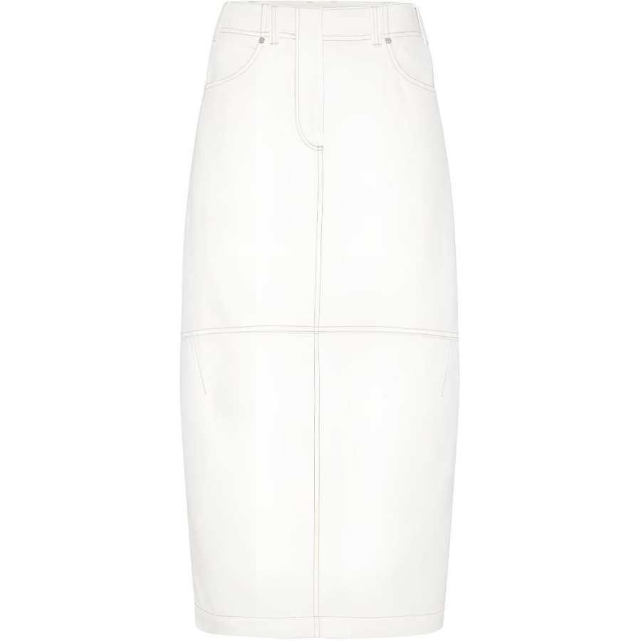 Brunello Cucinelli High-Waist Straight Hem Midi Skirt