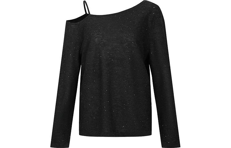 URBAN REVIVO Knitwear Women's Dark Gray Asymmetrical Collar Moderate