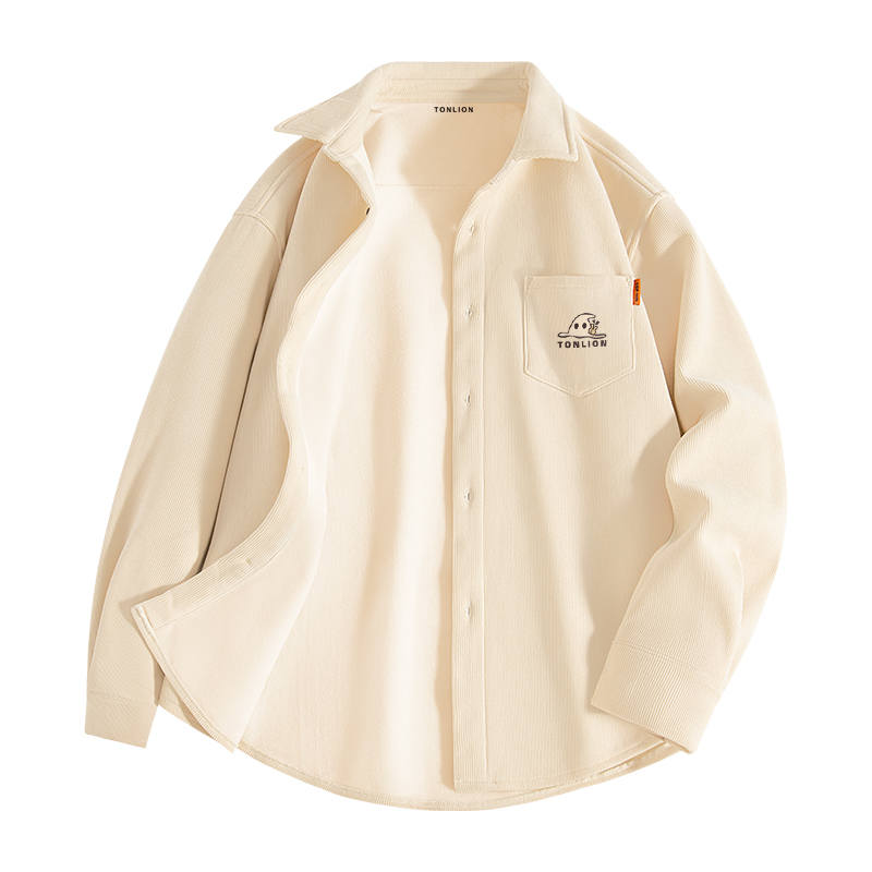 Tonlion Shirts Unisex Lapel Thickened And Fleece Lined Other
