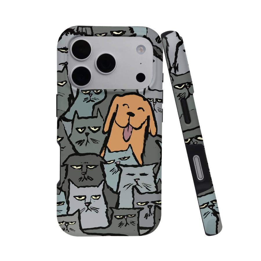 Keshami PC Material Anti Drop Style/Half Bag Style Magnetic Tongue Out Dog Phone Cases