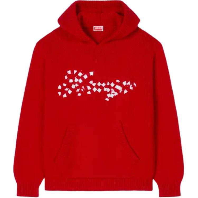 KENZO Sweatshirts Men's Red Hooded Moderate