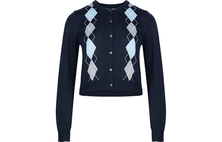 URBAN REVIVO Knitwear Women's Navy Blue Crew Neck Thin