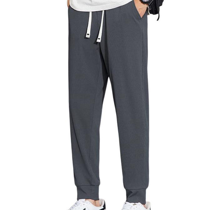 Tonlion Casual Pants Men's Dark Gray Moderate Cuffed Pants