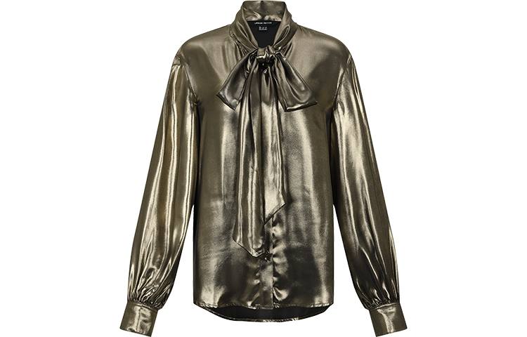 URBAN REVIVO Shirts Women's Gold Ribbon Collar