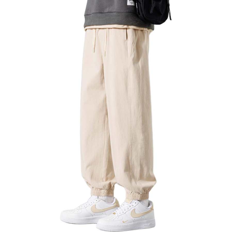 Tonlion Casual Pants Unisex Apricot Moderate Harem Pants