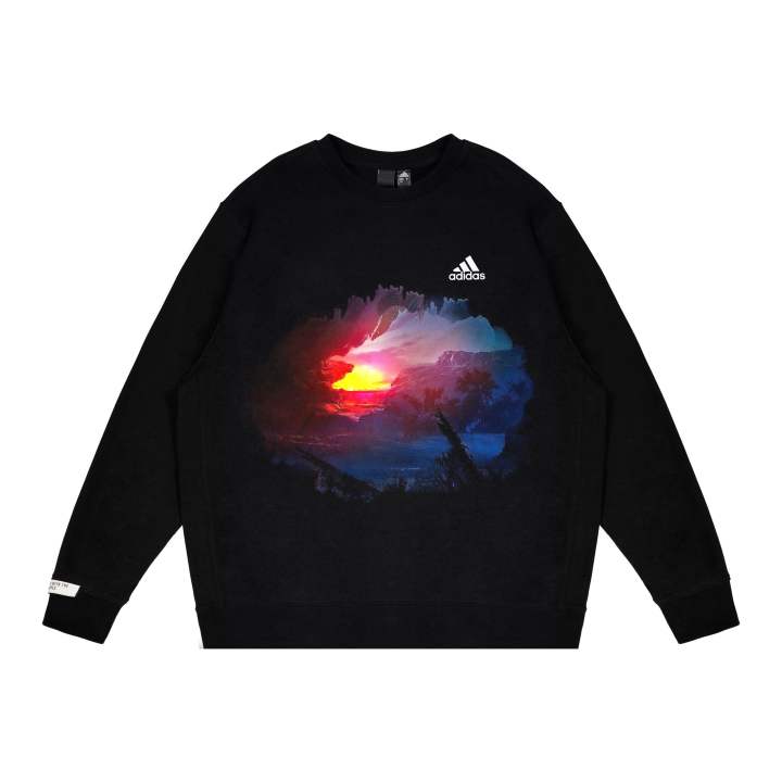 Adidas Adidas LABEL Sweatshirts Unisex Black Crew Neck Moderate Regular