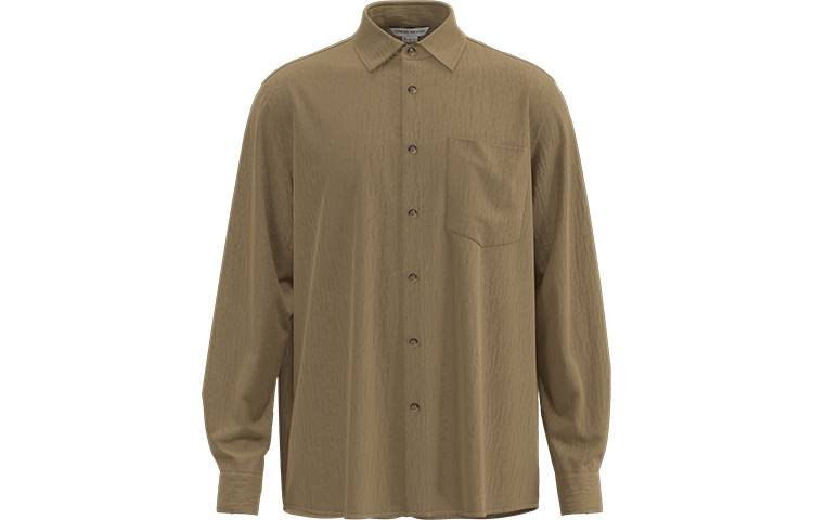 URBAN REVIVO Shirts Men's Khaki Lapel Moderate