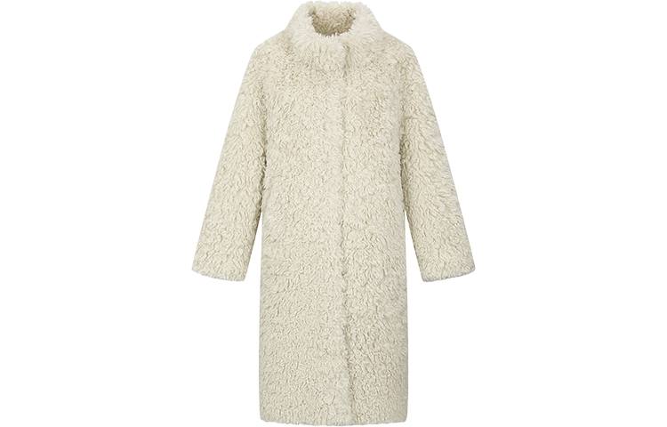 URBAN REVIVO Coats Women's Light Khaki Stand Collar Thickened