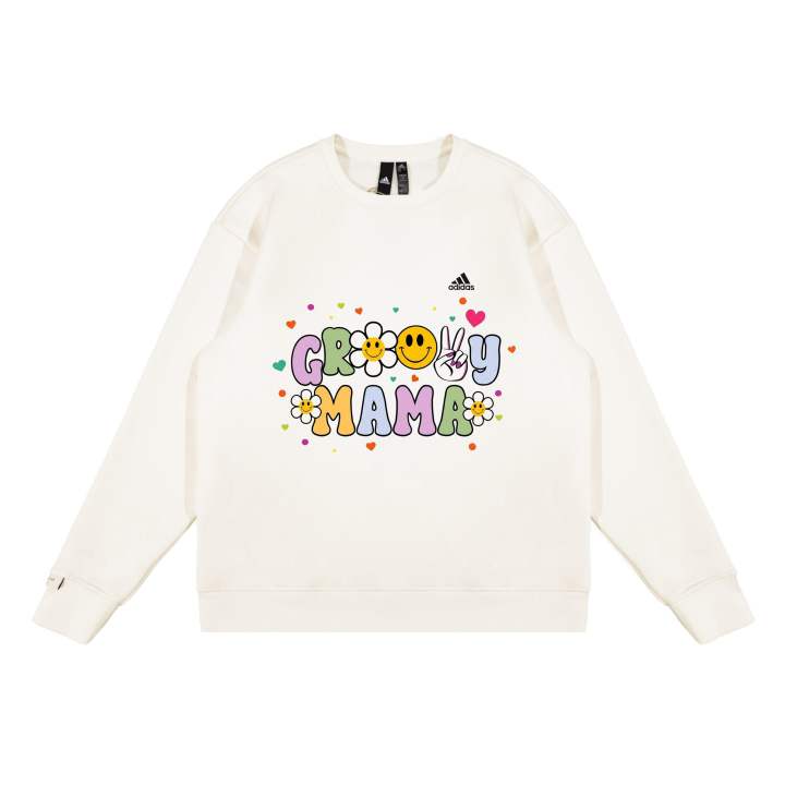 Adidas Adidas LABEL Sweatshirts Unisex White Crew Neck Moderate Regular
