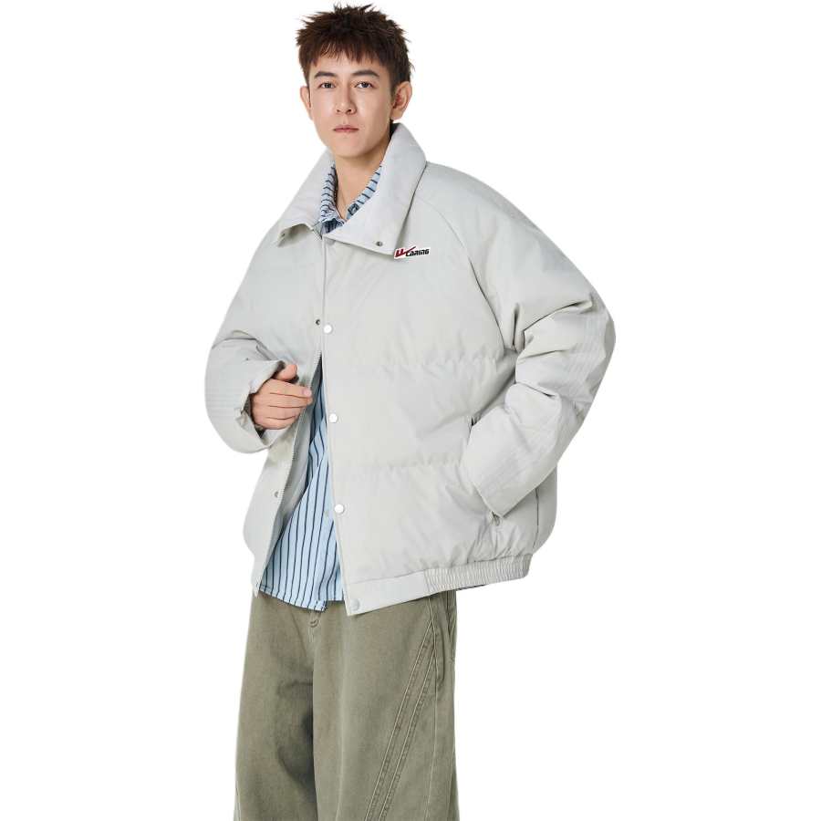 WARRIOR WARRIOR Puffer Jackets Unisex Lapel Thickened Puffer Jacket