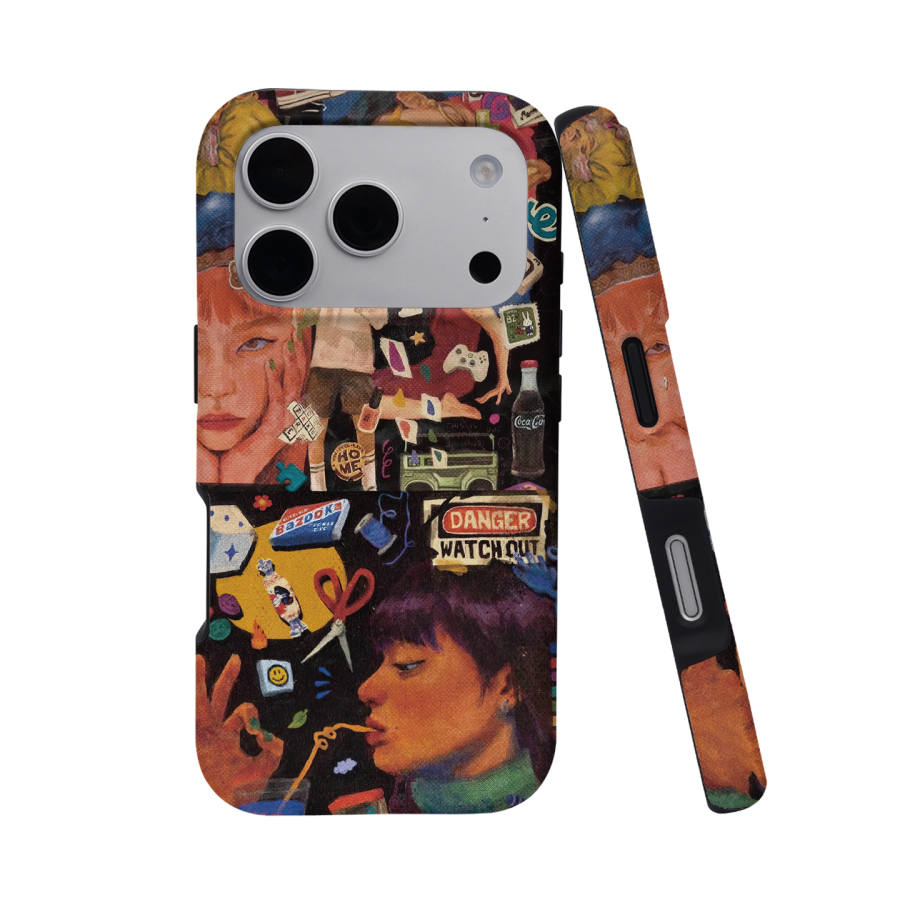 Keshami PC Material Drop Resistant/Semi Enclosed With Magnetic Matte Hard Shell Individual Trendy Sticker Phone Cases