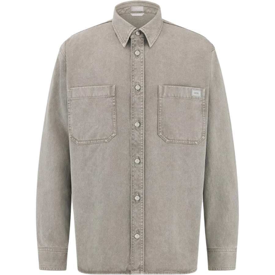 DIOR DIOR Shirts Men's Gray Lapel Moderate