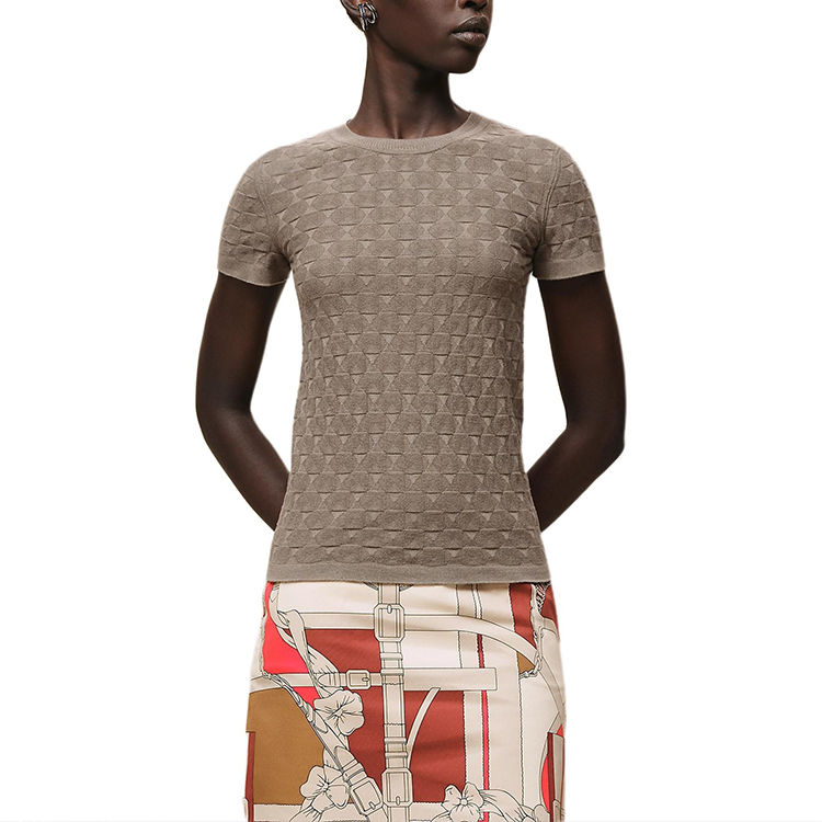 HERMES Sweaters Women's Gray Crew Neck Moderate Other