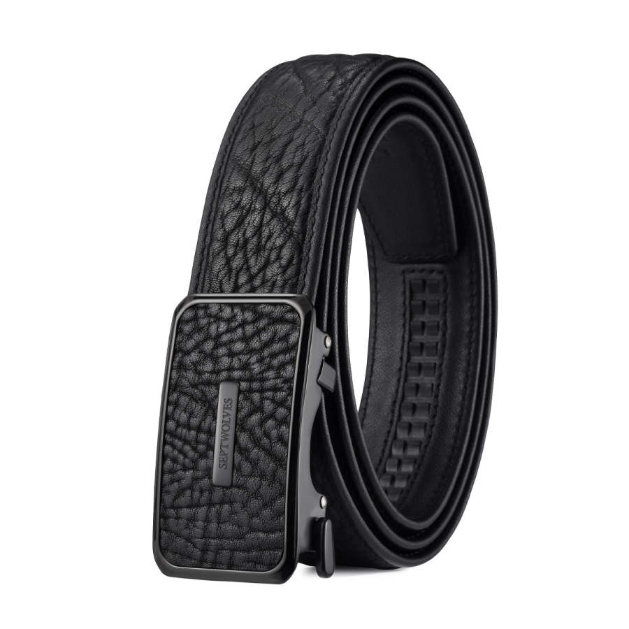 SEPTWOLVES SEPTWOLVES Bison Leather Automatic Buckle Belt Men's 3.45CM