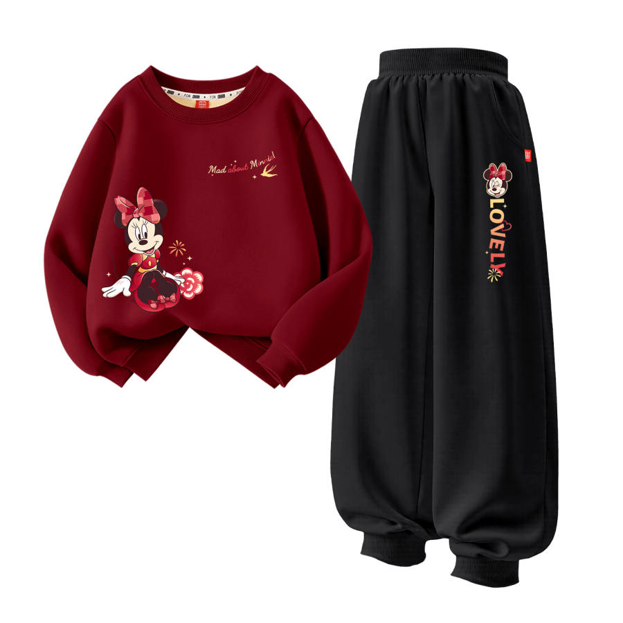 Disney Kids Casual Sportswear Crew Neck Thickened