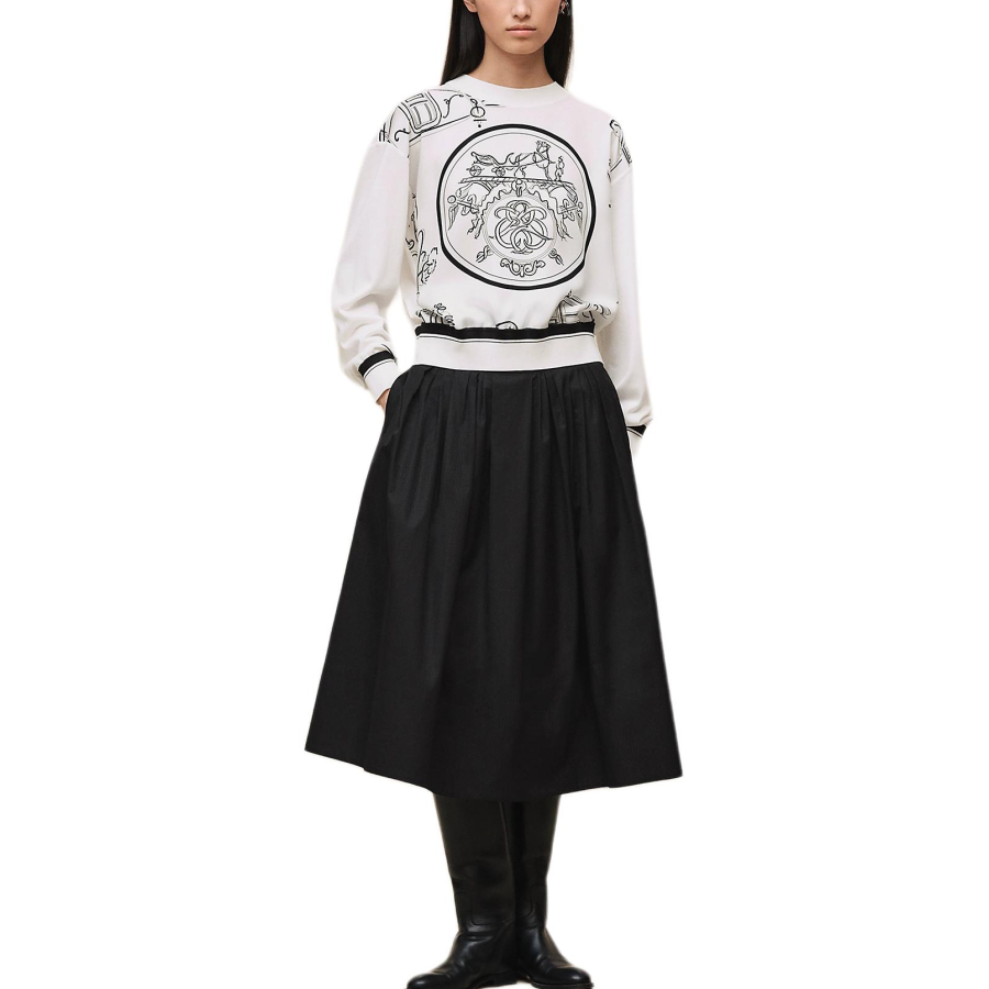 HERMES Knitwear Women's Pearl White Crew Neck Moderate