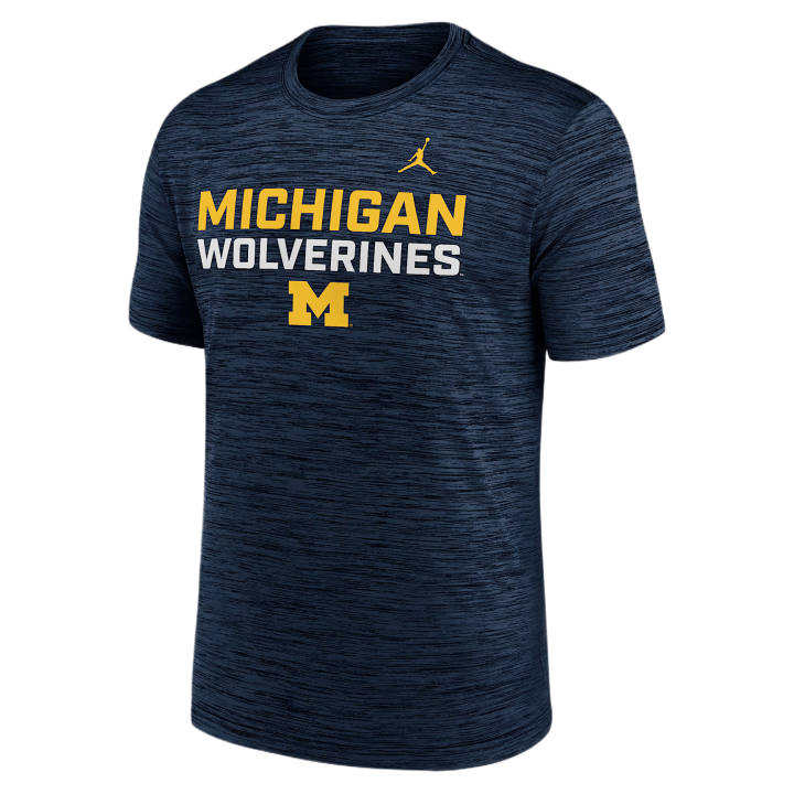 Jordan Nike Michigan Campus Center Stack Velocity Men's Nike Dri-FIT College T-Shirt