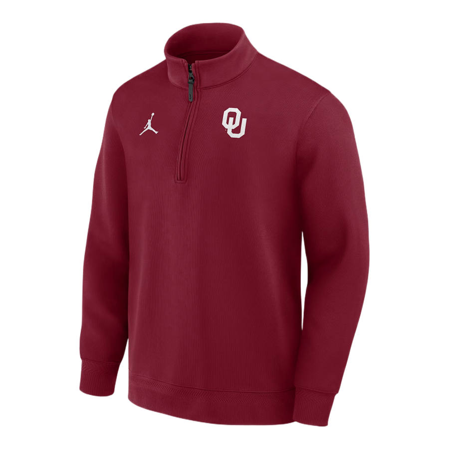 Jordan Jordan Oklahoma Coaches Men's Jordan Brand Dri-FIT College Long-Sleeve 1/2-Zip Top