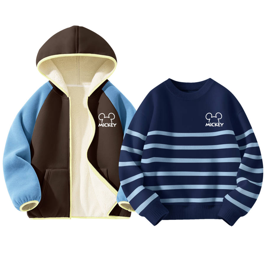 Disney Kids Casual Sportswear Hooded Thickened