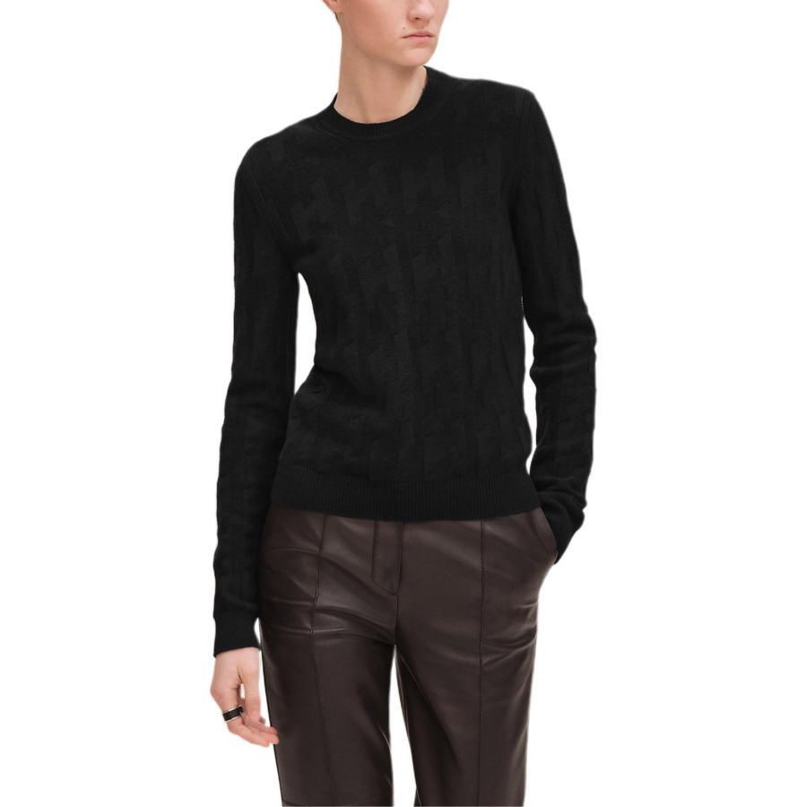 HERMES HERMES Sweaters Women's Black Crew Neck Moderate Other