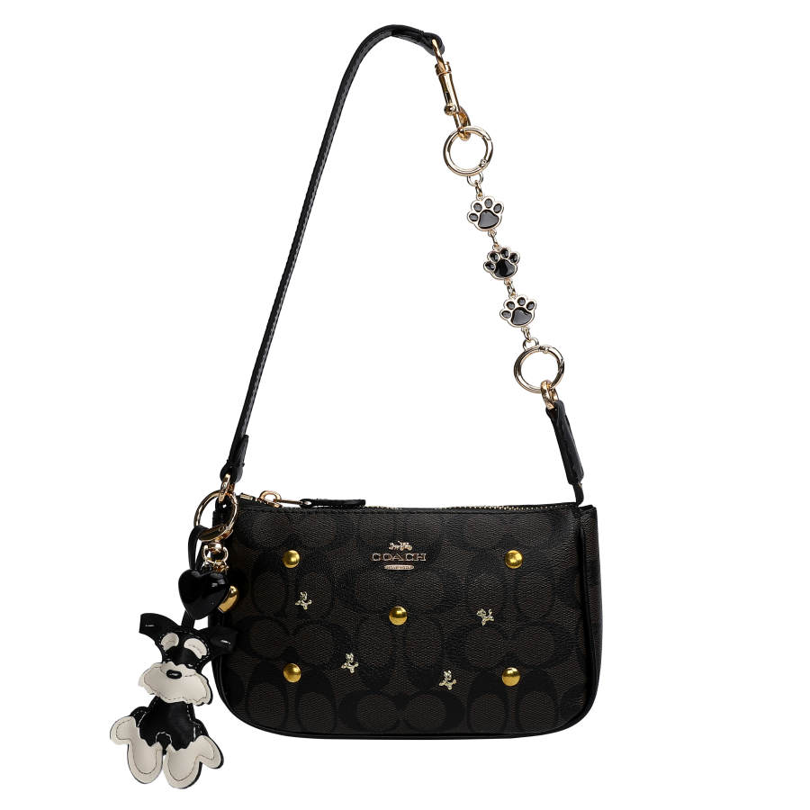 COACH Nolita Coated Canvas Handbag Small Women's Peach Wood
