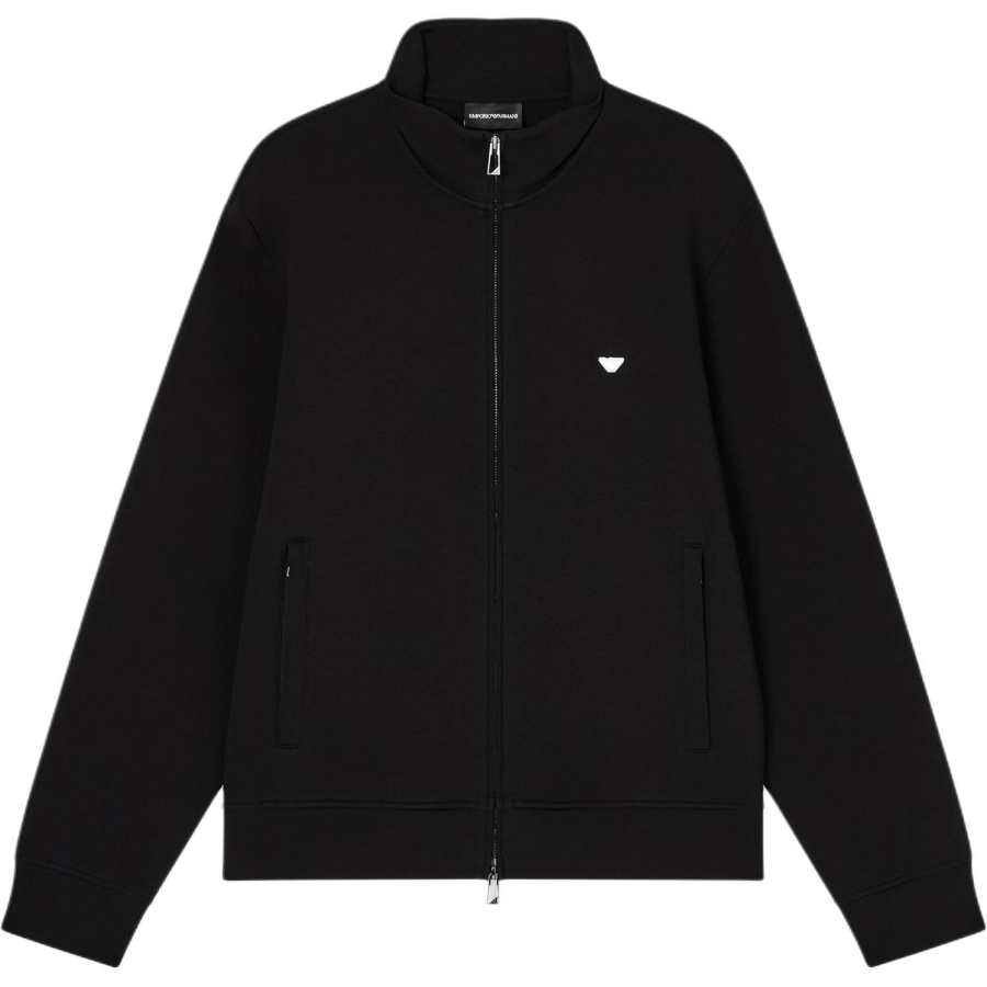 Emporio Armani logo-embroidered zipped sweatshirt