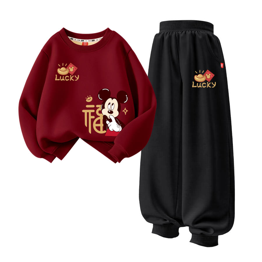 Disney Kids Casual Sportswear Crew Neck Thickened