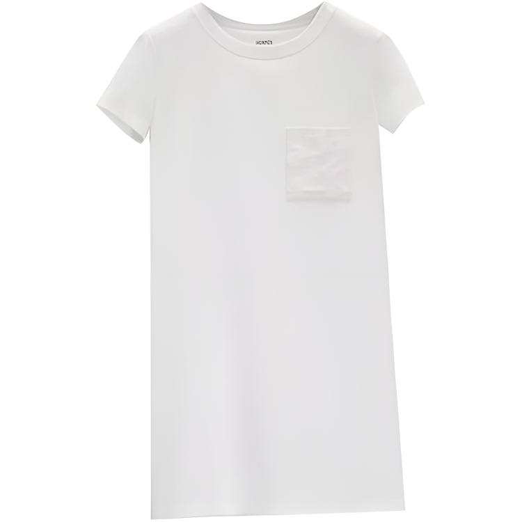 HERMES Short Sleeved Dresses Women's White Crew Neck Moderate